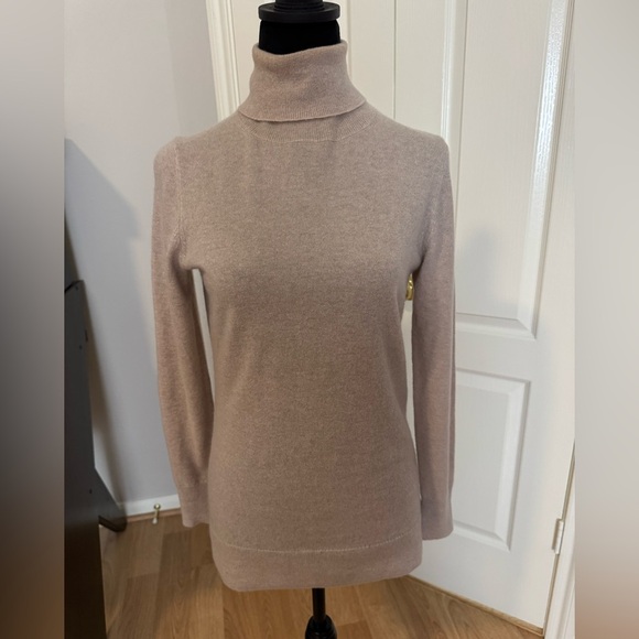 Nordstrom Tops - NORDSTROM 100% Cashmere Minimalist Capsule Wardrobe Beige Turtleneck Size Small